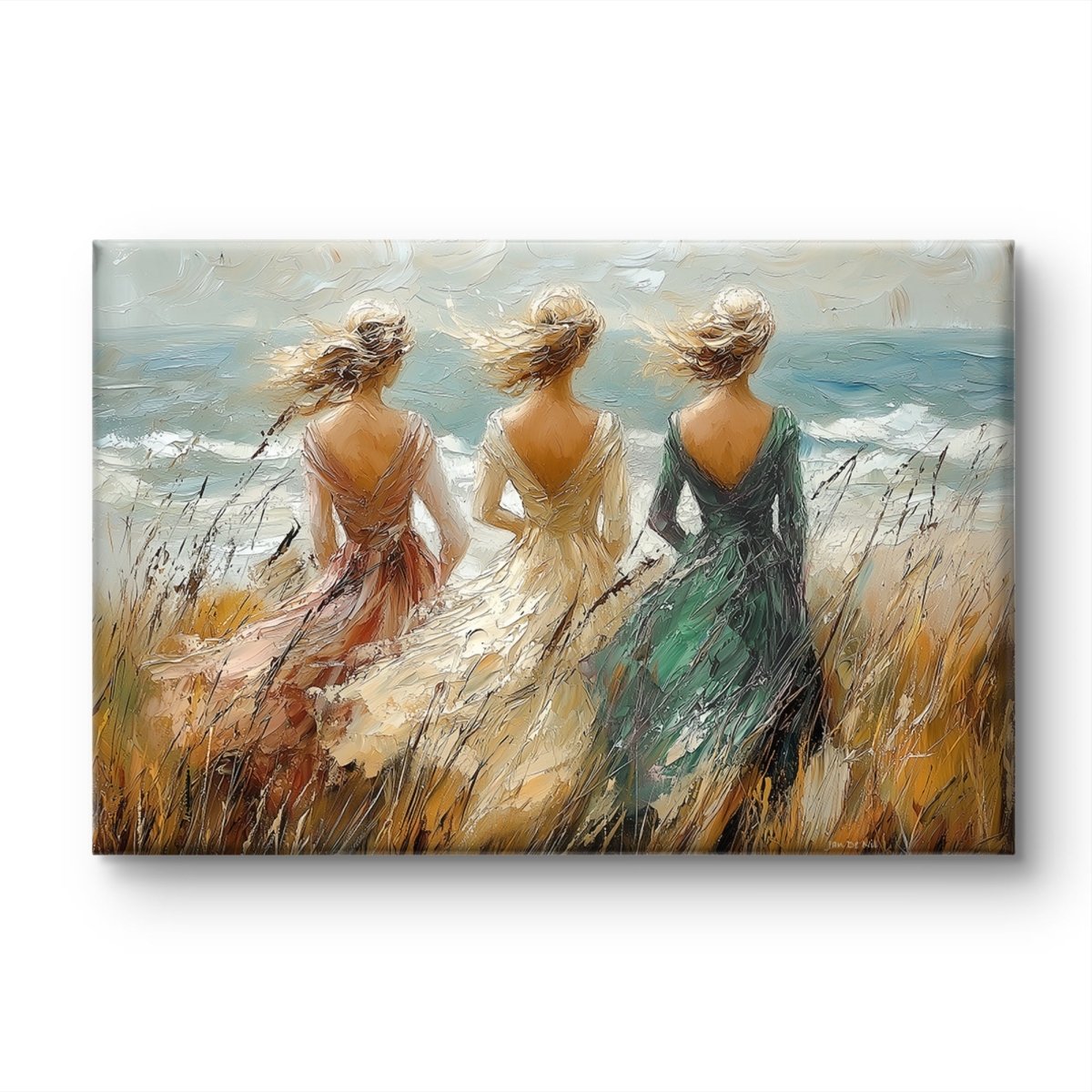 Samen in de wind - met drie vrouwelijke figuren - Pixure Art