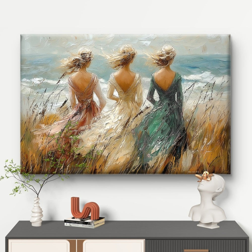 
                      
                        Samen in de wind - met drie vrouwelijke figuren - Pixure Art
                      
                    