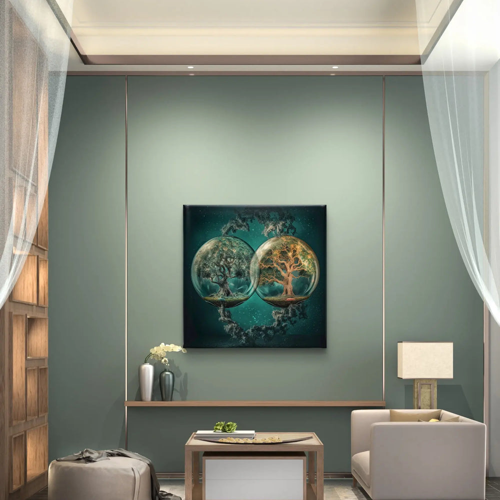 
                      
                        Parallelle Werelden van de Levensboom - Canvas afmetingen zijn 80cm x 80cm
                      
                    