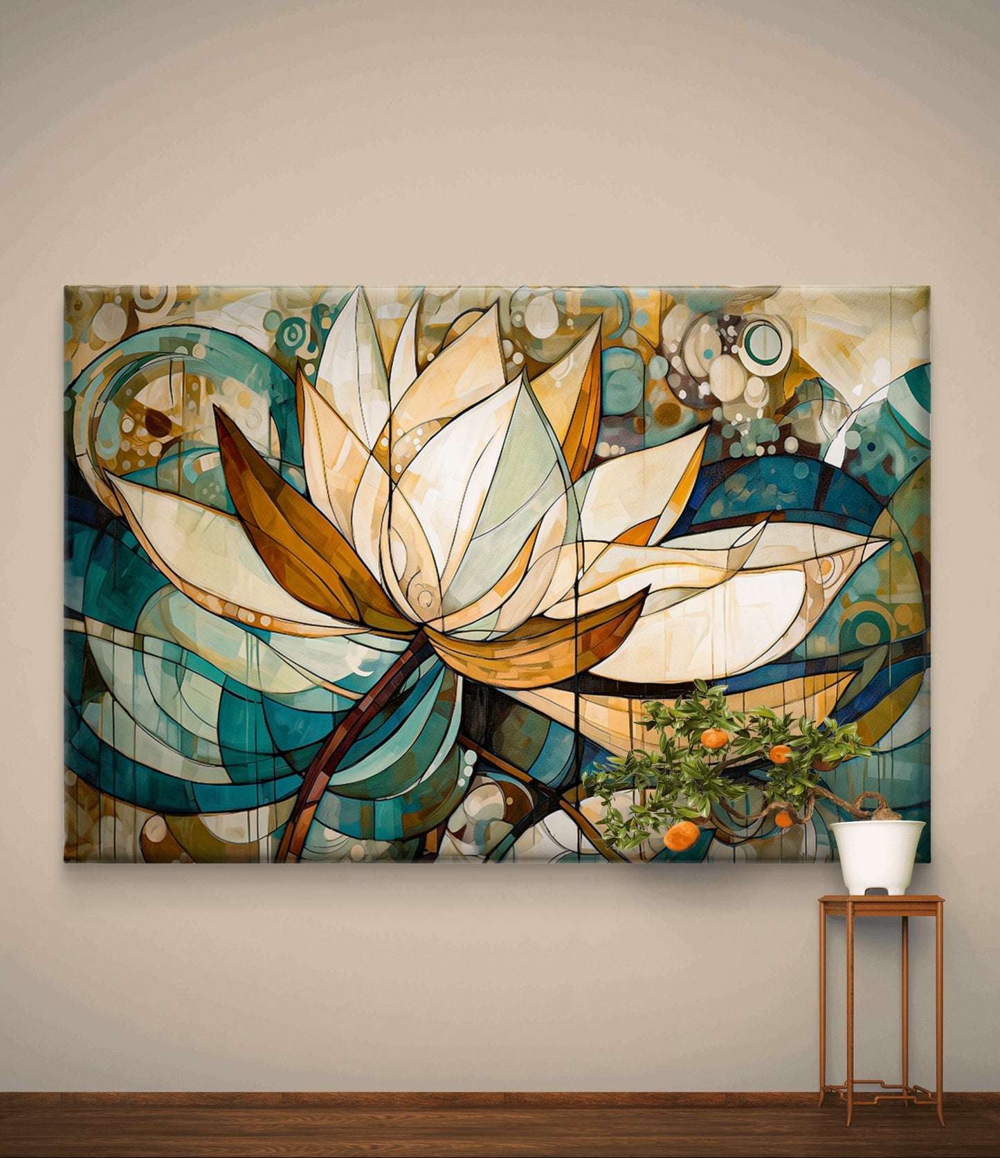 Groot formaat Canvas muurdecoratie Lotus