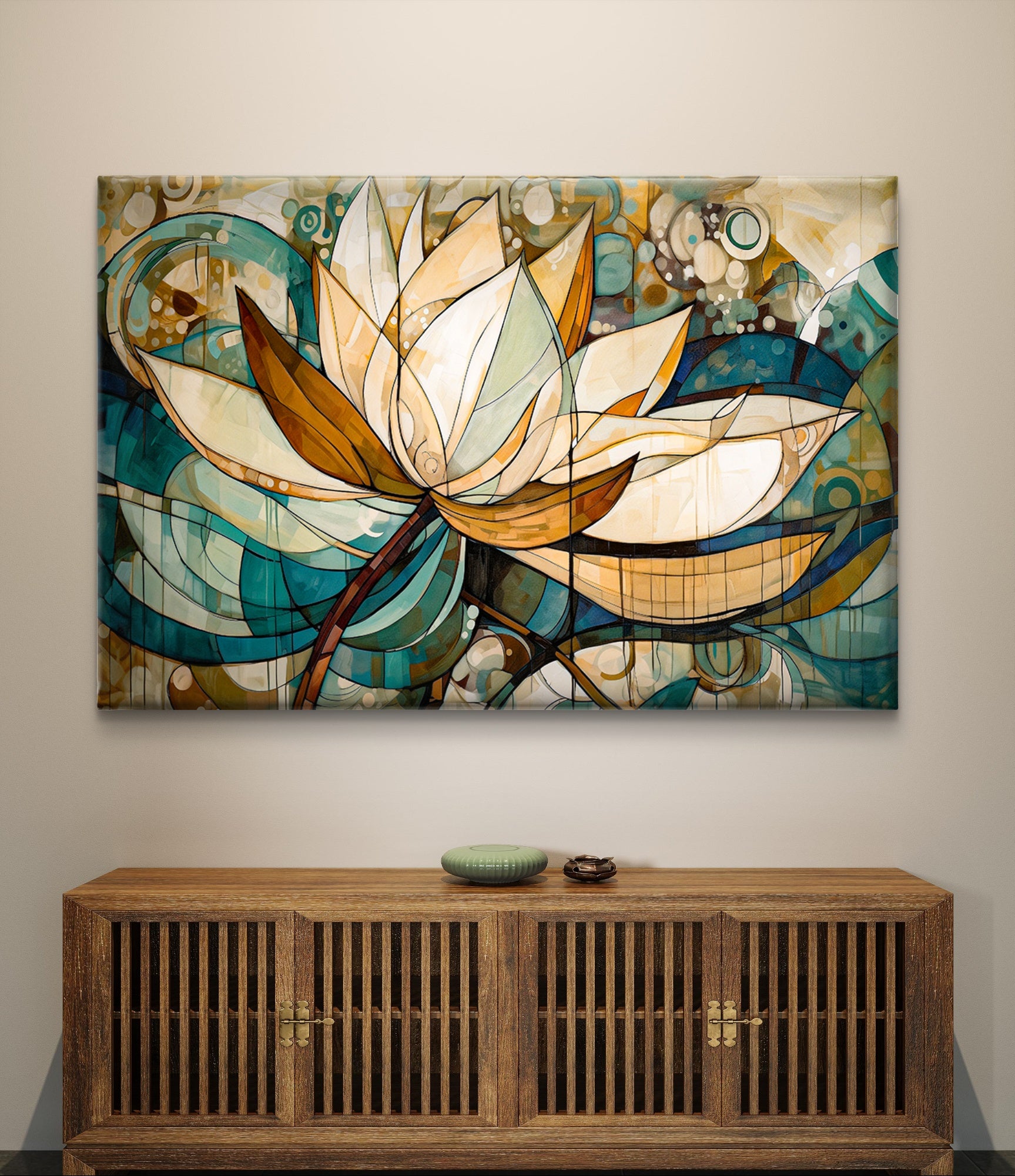 Muurdecoratie Lotus op witte achtergrond