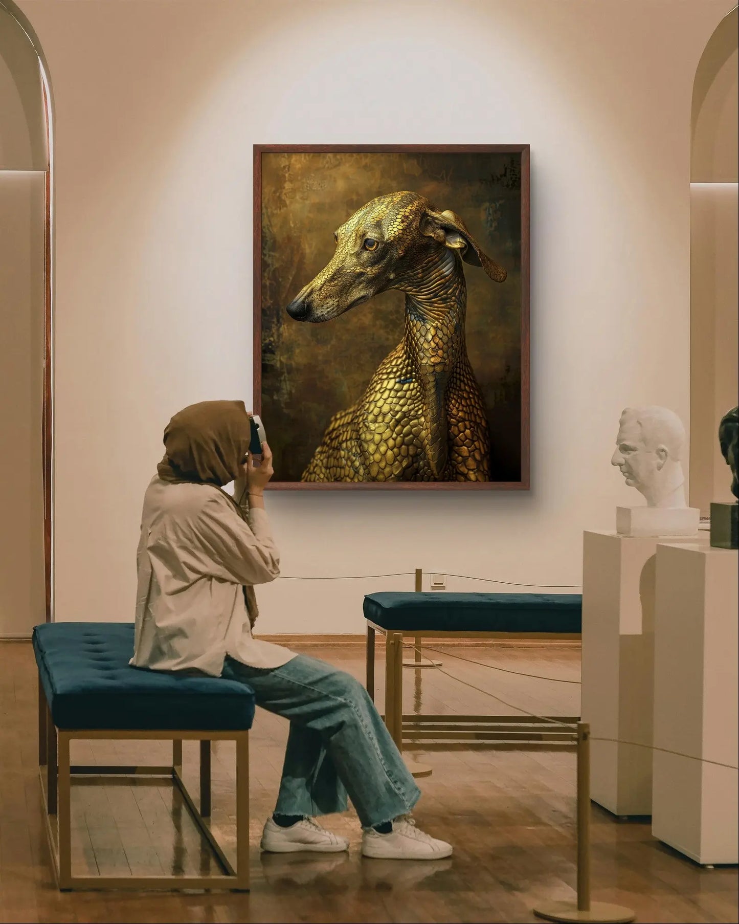 Exklusive Kunst auf Leinwand: „Golden Guard“ Verschiedene Größen möglich!