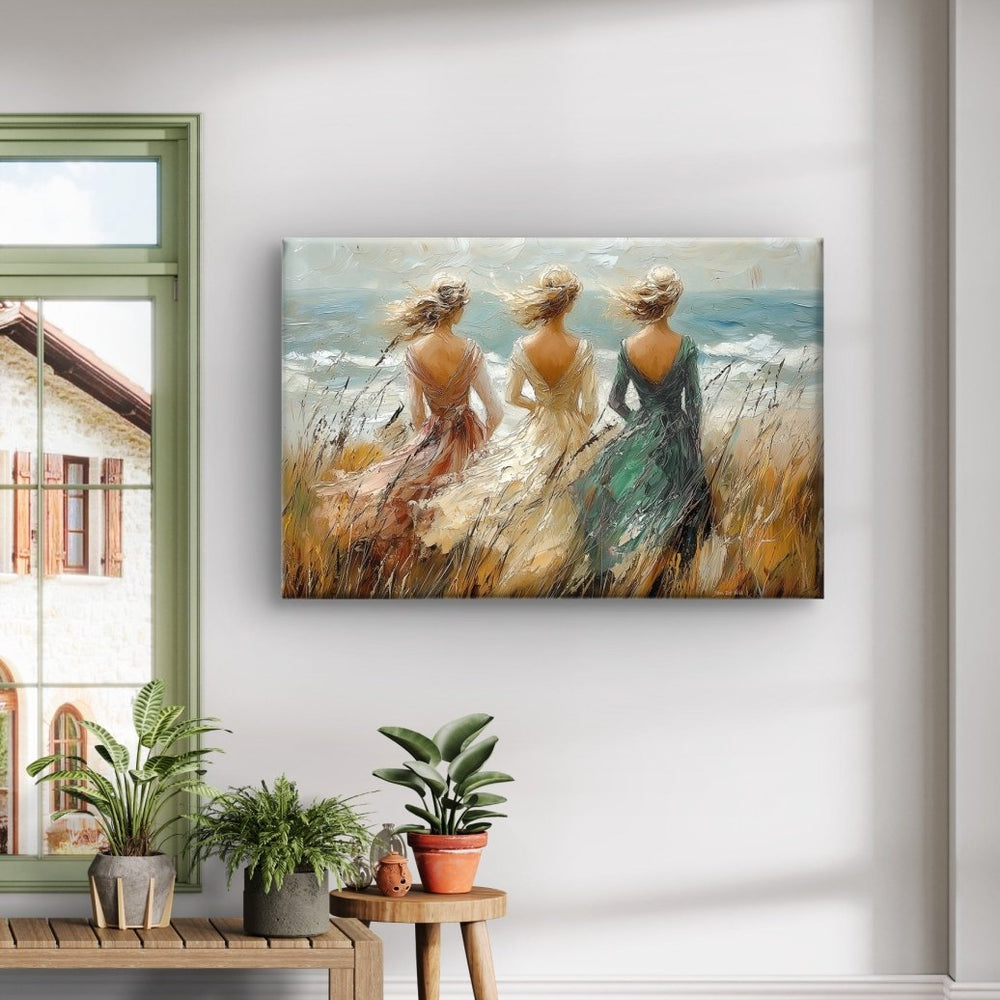 
                      
                        Samen in de wind - met drie vrouwelijke figuren - Pixure Art
                      
                    