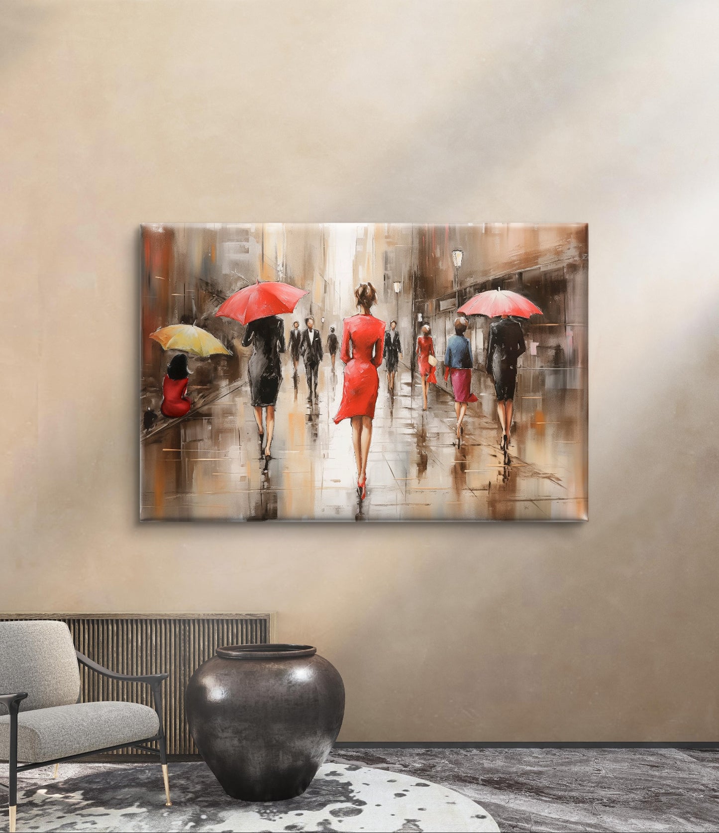 Elegance in the Rain - Exclusief canvas verkrijgbaar in diverse afmetingen