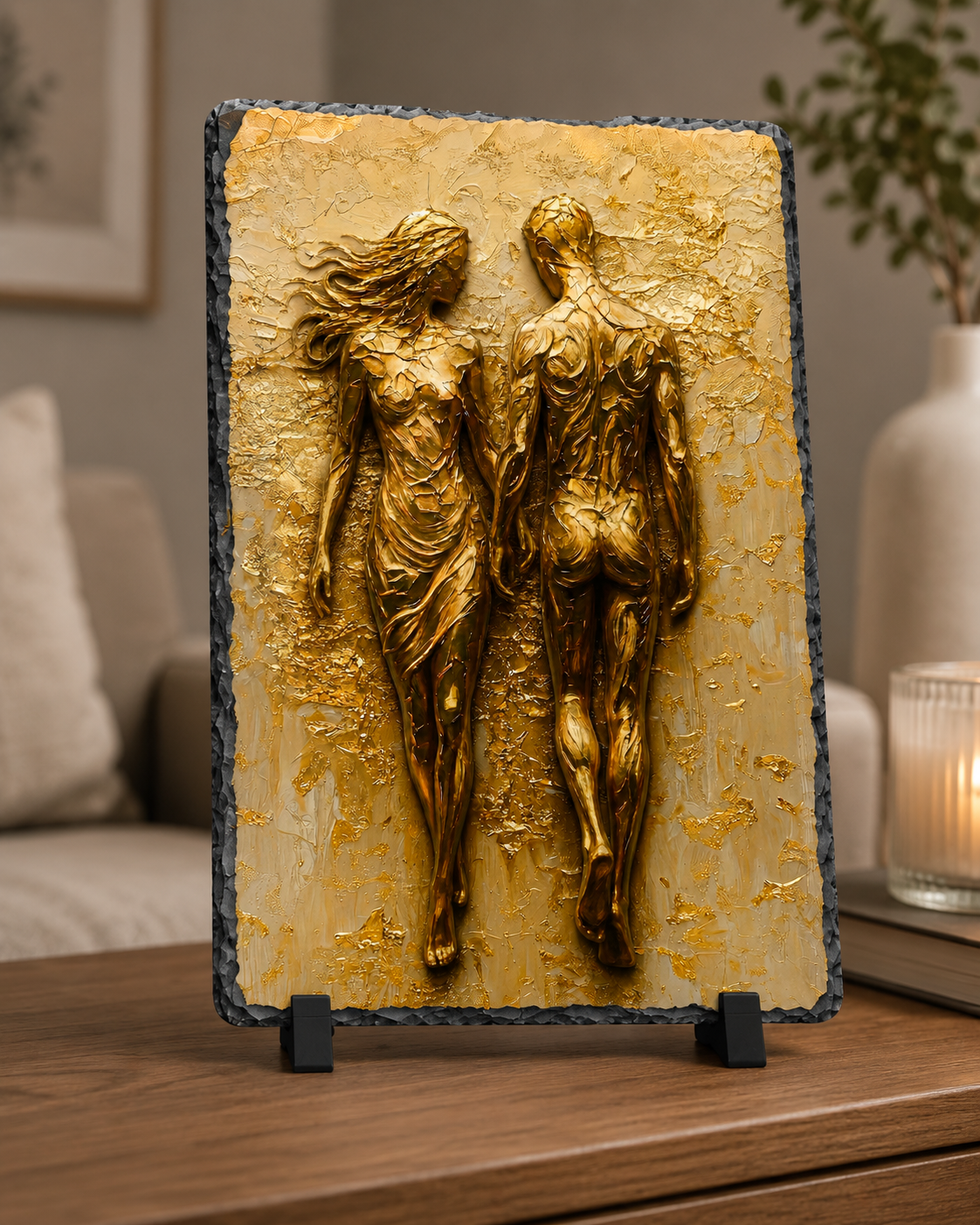 Samen één – exclusief Pixure Art kunstwerk op echte leisteen