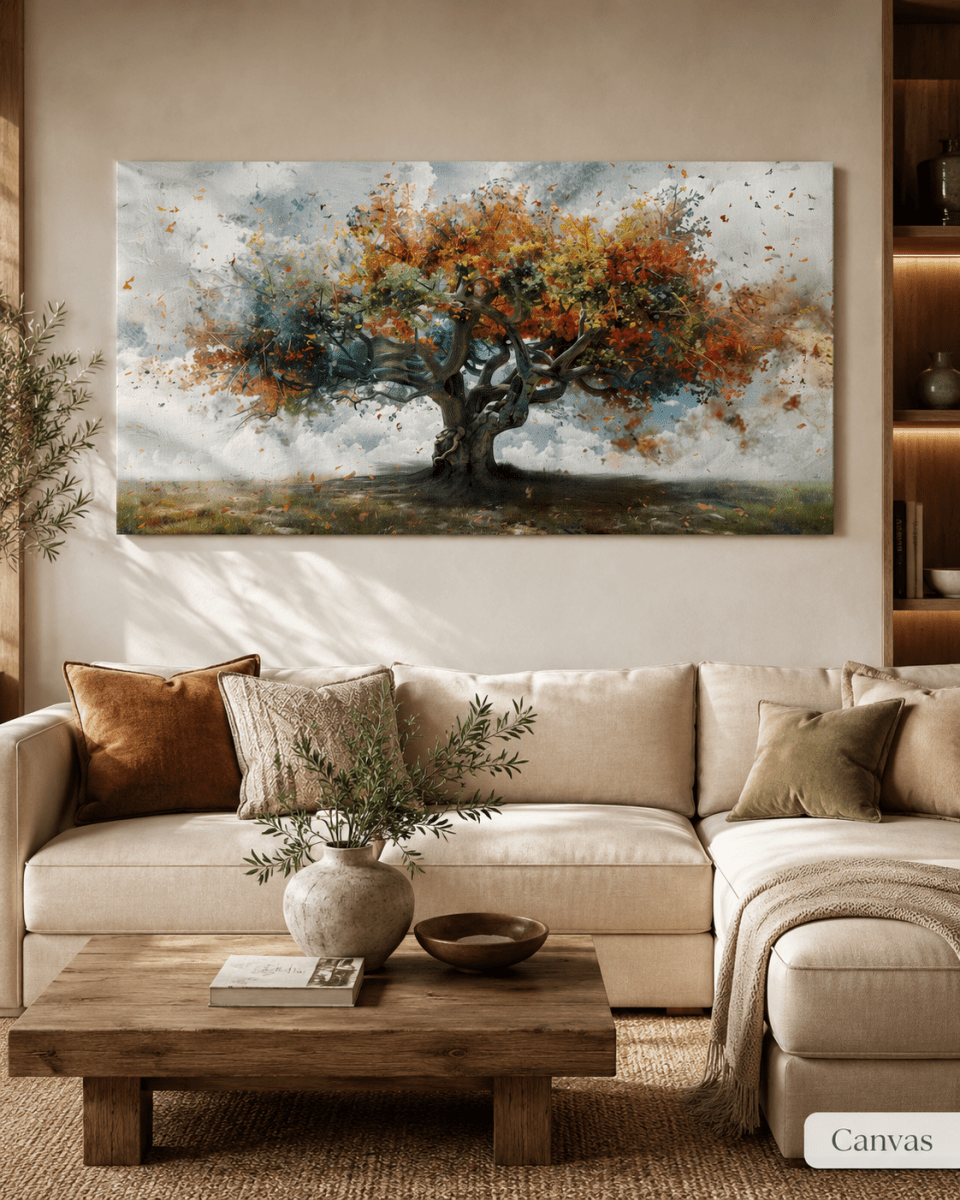 Verstrengelde Seizoenen op canvas of glas - Pixure Art