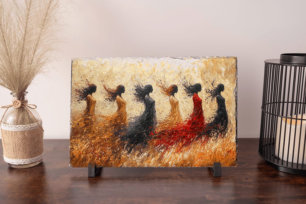 🍁 Dans van de Herfst – op Leisteen - Pixure Art