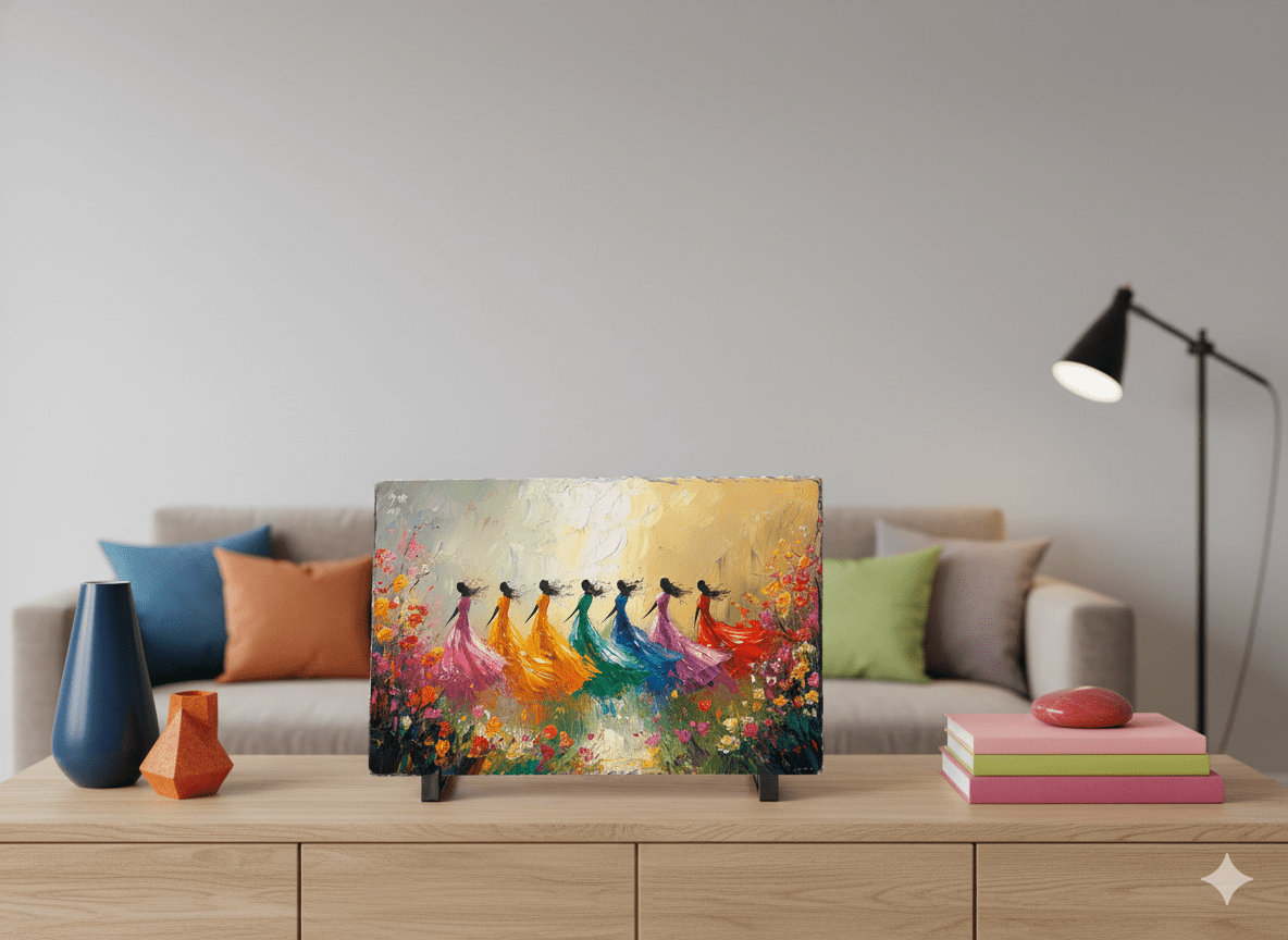 🌸 Dans van de Lente – op Leisteen - Pixure Art