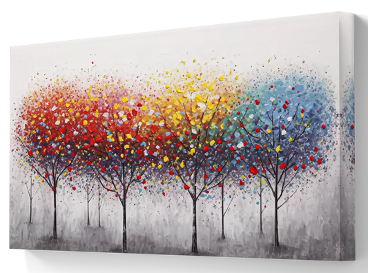 Jahreszeiten in voller Blüte – Großes Kunstwerk auf Leinwand, Maße: 160 cm x 90 cm