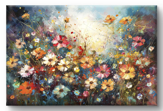 Zomerbloemen Exuberantie op canvas