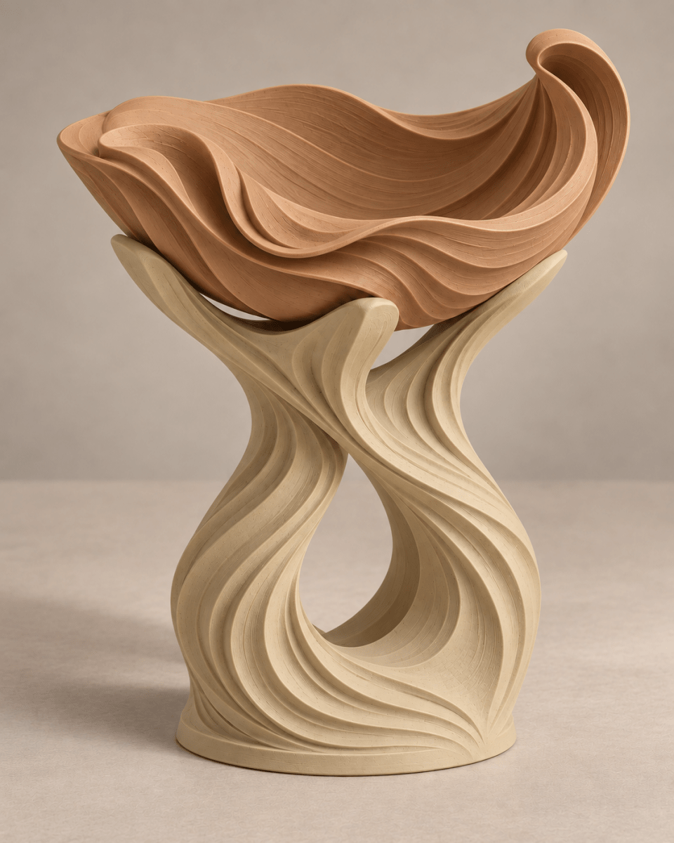 Gedragen — sculpturale schaal op voet - Pixure Art