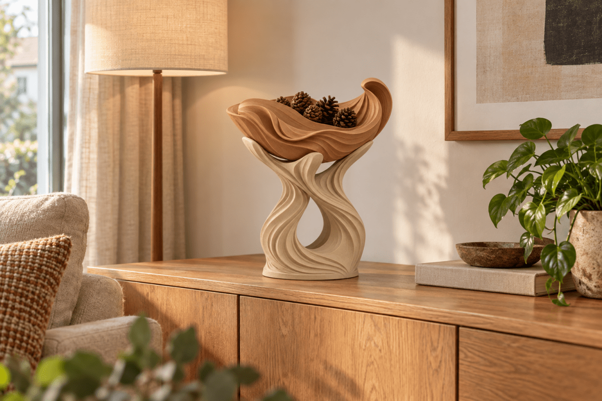 Gedragen — sculpturale schaal op voet - Pixure Art