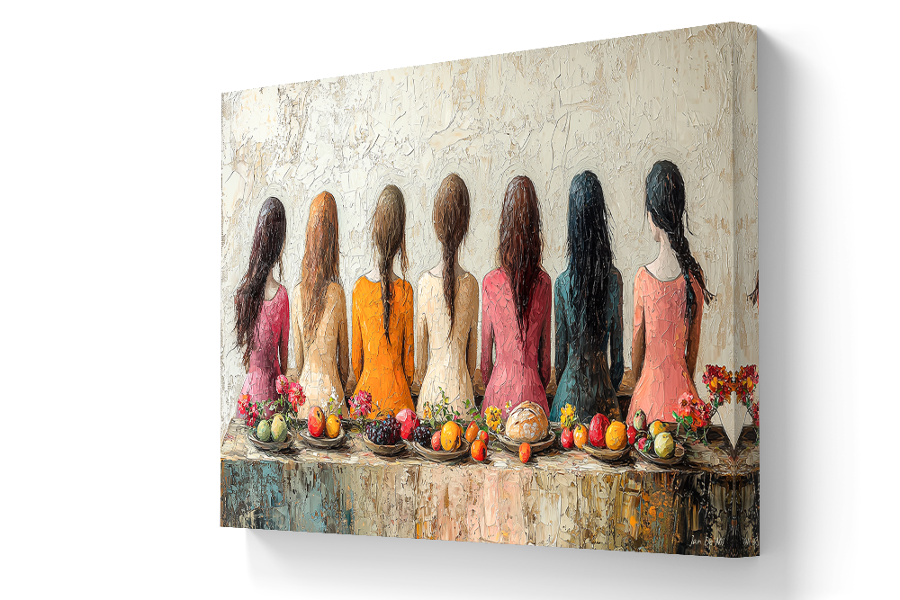 
                      
                        zijaanzicht van exclusief schilderij op canvas in pastelkleuren van pixure art Lanaken België
                      
                    