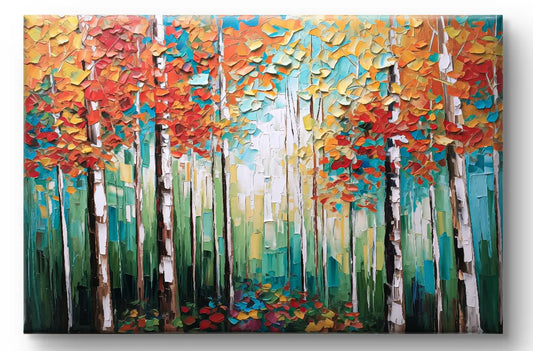 Herfstkleuren in de Hoogte - Canvas afmetingen : 120cm x 80cm