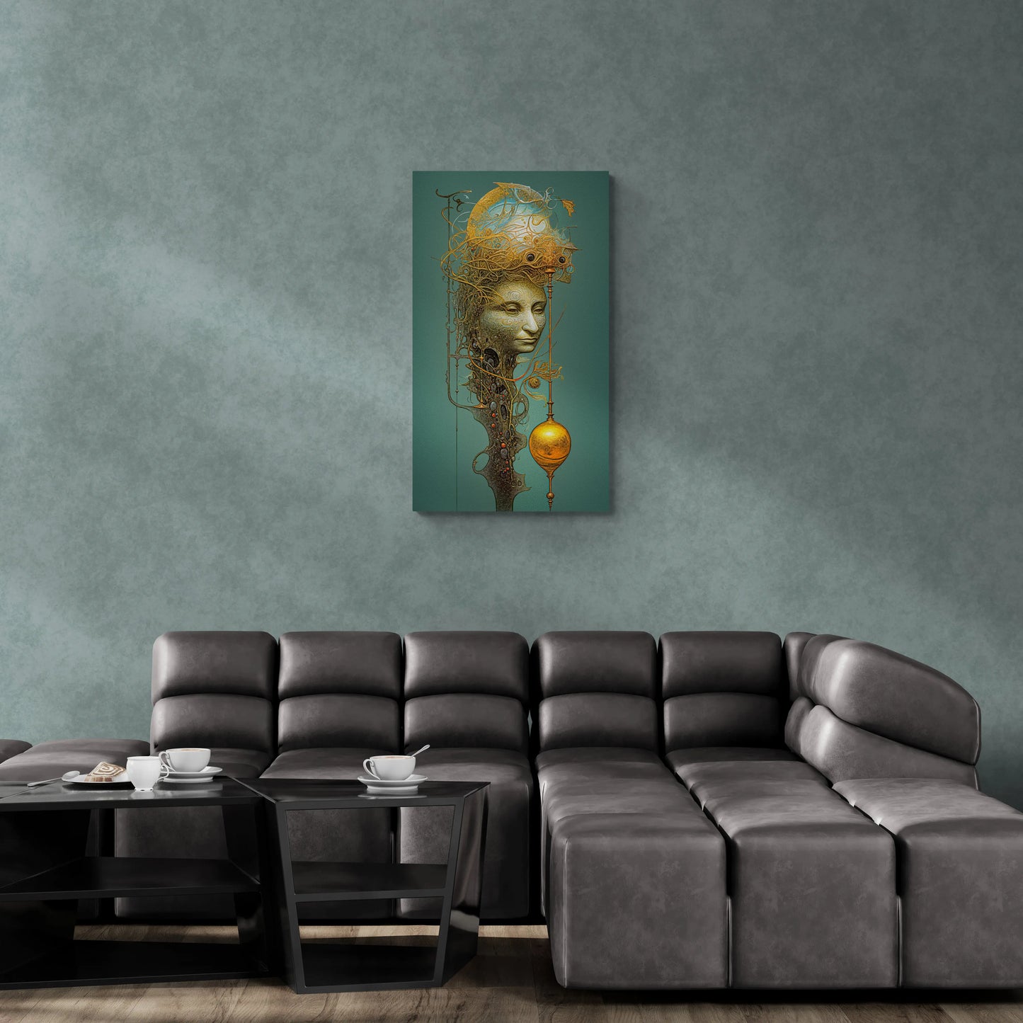 Exclusieve Kunst op Canvas: "Etherisch Portret" Afmetingen 120cm x 60cm