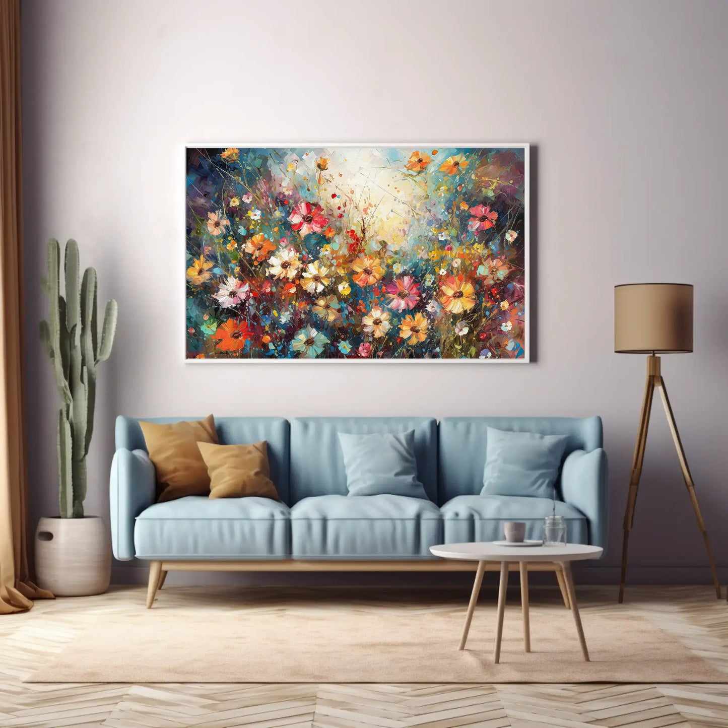 Zomerbloemen Exuberantie op canvas