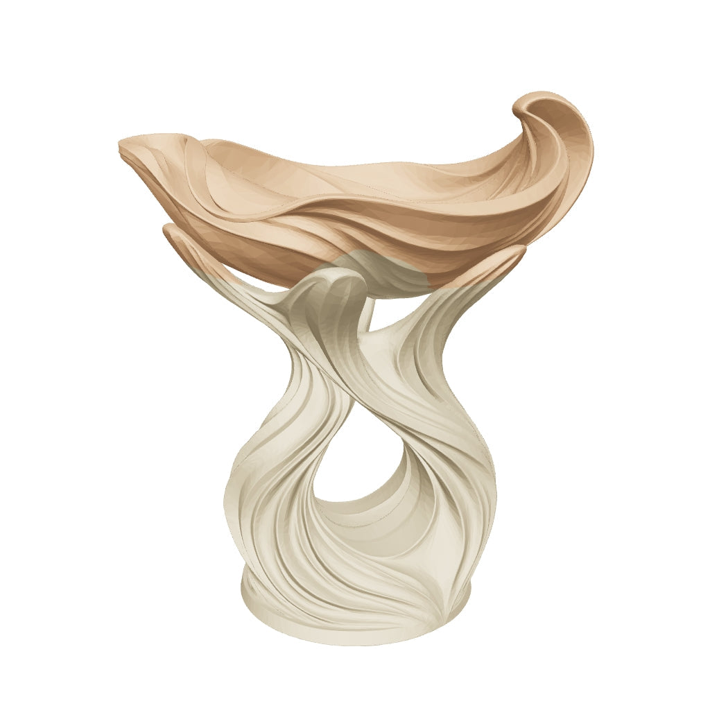 Gedragen — Woestijnbruin + Lattebruin — 3D-model 30 cm