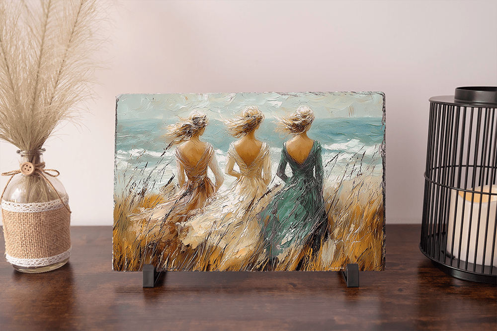🌬️ Samen in de Wind – op Leisteen - Pixure Art