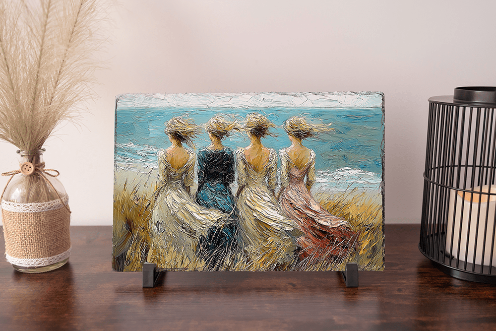 🌬️ Samen in de Wind – op Leisteen - Pixure Art