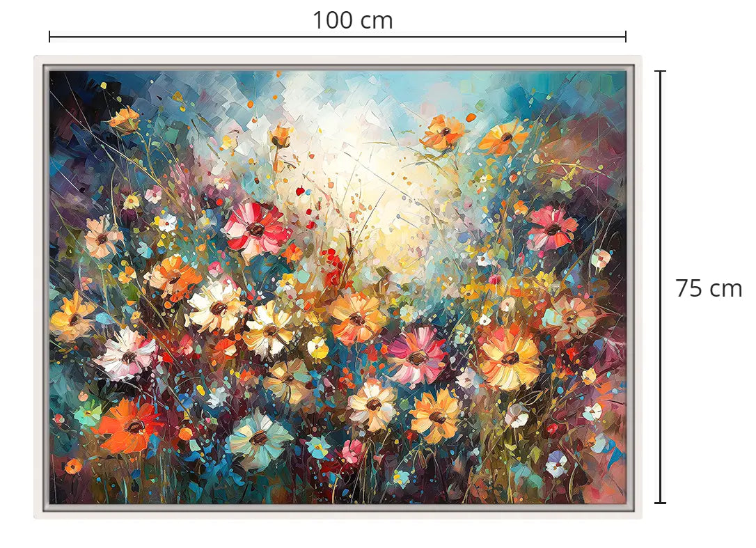 Zomerbloemen Exuberantie op canvas